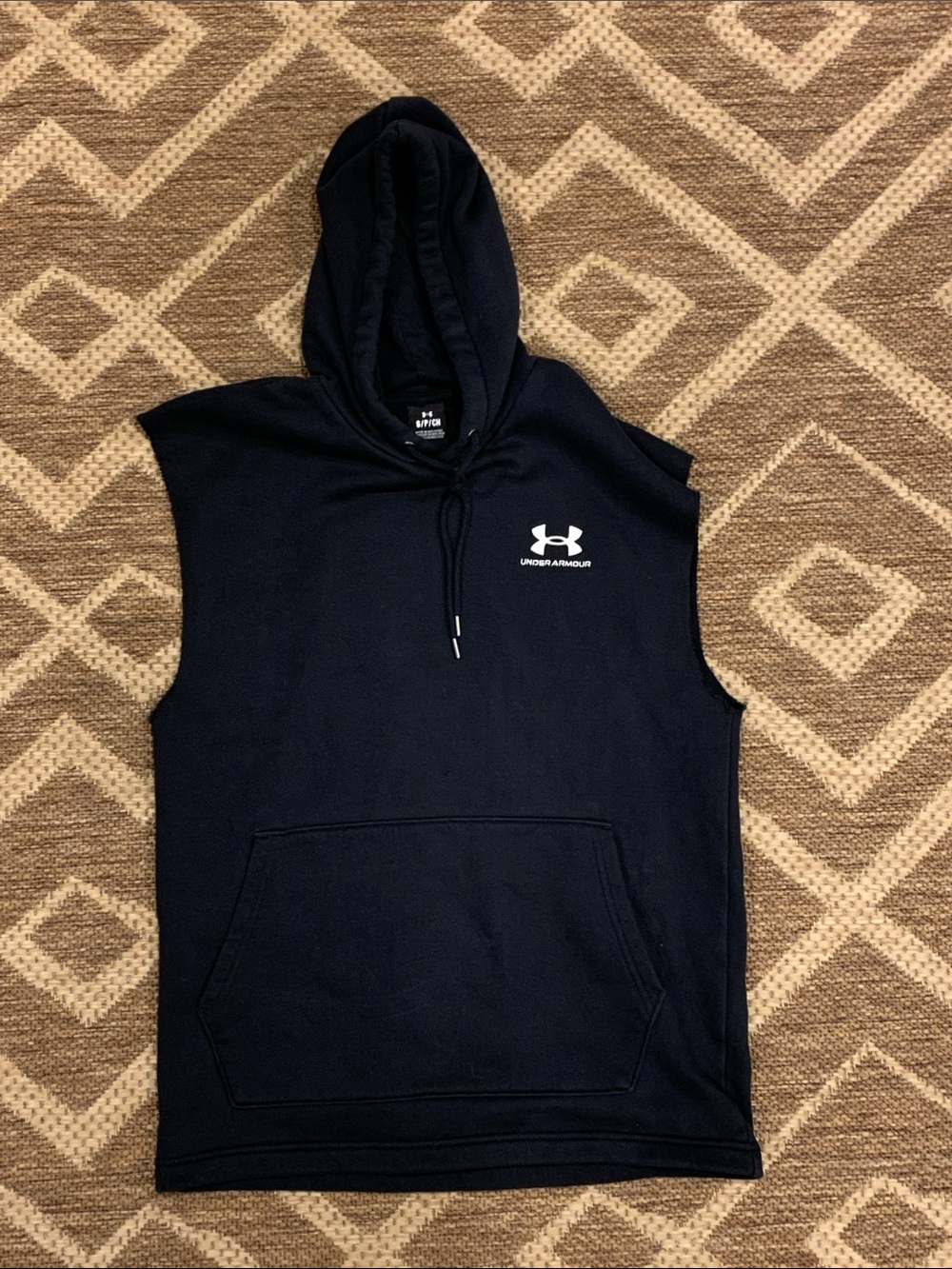 Under Armour Men's Navy Black Sleeveless Hoodie